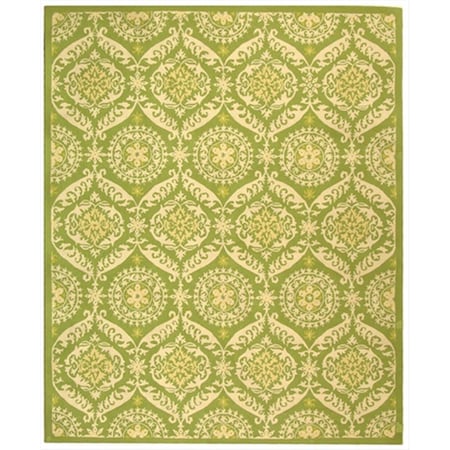 Safavieh 4 ft. - 6 in. x 6 ft. - 6 in. Oval- Transitional Chelsea Green And Beige Hand Hooked Rug HK356B-5OV